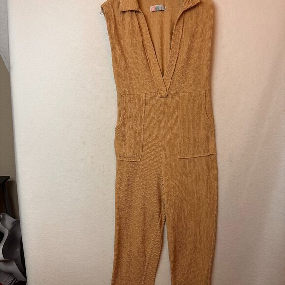 Free People beach jumpsuit XS Carousel One-Piece minimalist Neutral Beige - Picture 1 of 6